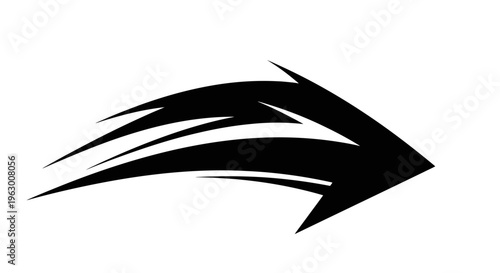 Dynamic Black Arrow Symbol Illustrating Forward Motion.
