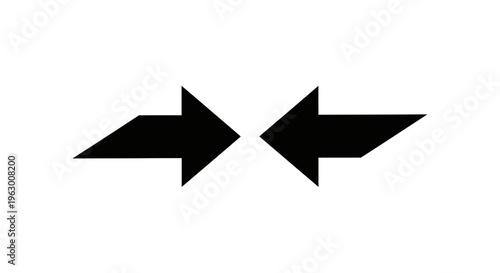 Two black arrows pointing towards each other.