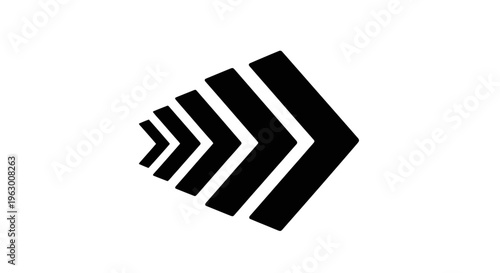 Abstract Black Arrows Moving Forward Directional Symbol.