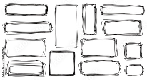 Collection of various rectangular shapes on a plain surface for graphic design