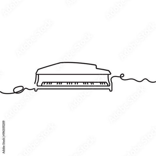 Minimalist Piano Line Art