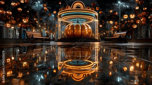 Wallpaper Mural Futuristic halloween night in mexico Torontodigital.ca