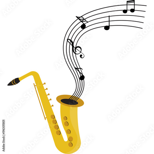 Saxophone Music Notes Isolated