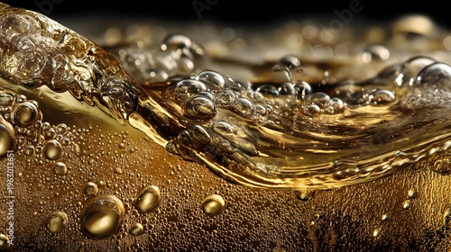 Wallpaper Mural Macro beer pour closeup bubbles gradient Torontodigital.ca