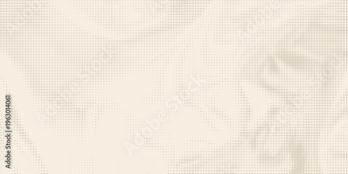 Vintage beige halftone paper texture. Retro craft ecru wallpaper with speckles, flecks, particles. Light cream grunge grain overlay background. Dirty dotted specked canvas material backdrop. Vector