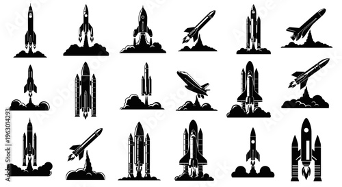 Rockets Blasting Off Into Space.