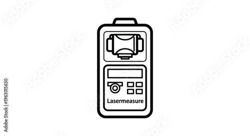 Simple line art depiction of a lasermeasure device black silhouette
