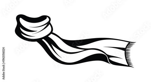 Elegant headdress design with flowing fabric a striking silhouette