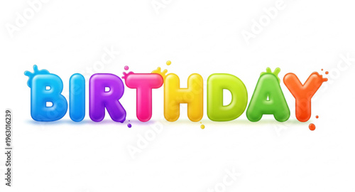 Modern Happy Birthday Typography Colorful Clean Vector