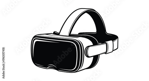 Black virtual reality headset shown in a striking silhouette
