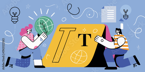 Teamwork builds innovative ideas a collaborative creative concept illustration