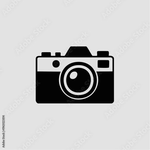 Simple black and white camera icon design