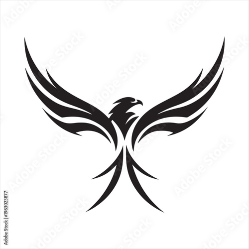 majestic eagle vector silhouette clip art logo design illustration
