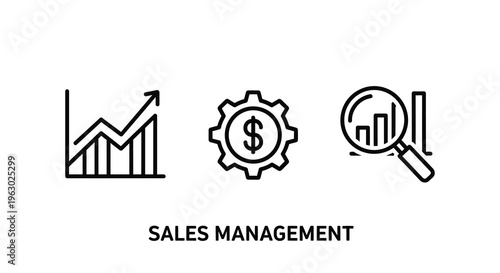 Business icons representing growth strategy and analysis a silhouette