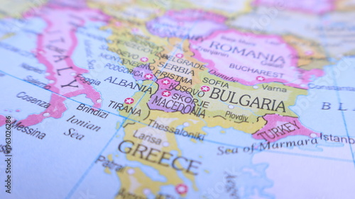 Map of Southeast Europe: Balkans, Greece, Bulgaria, Turkey