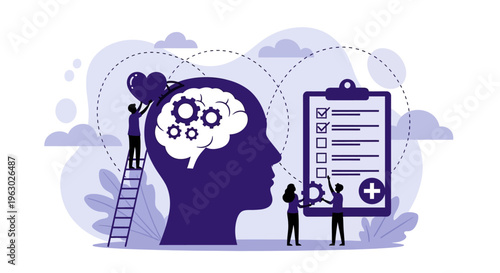 Mental Health Awareness and Psychological Well-being Concept.