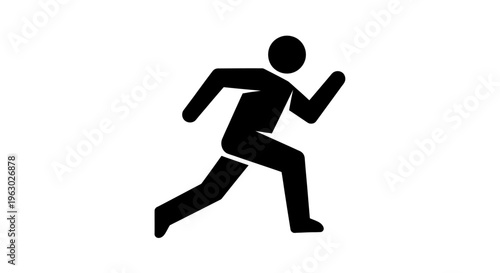 Running Man Silhouette Icon Symbol.