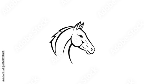 Minimal Horse Head Logo Vector – Elegant Black and White Animal Emblem