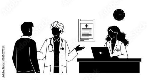 Doctor Patient Consultation Medical Office Scene.