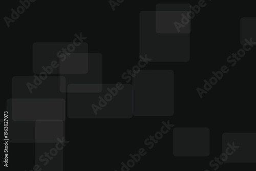 Abstract geometric pattern of overlapping gray squares on black background