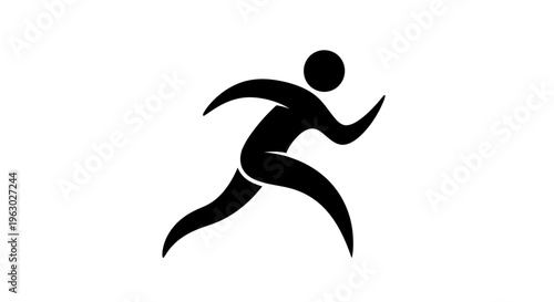Stylized Silhouette of a Runner in Motion.