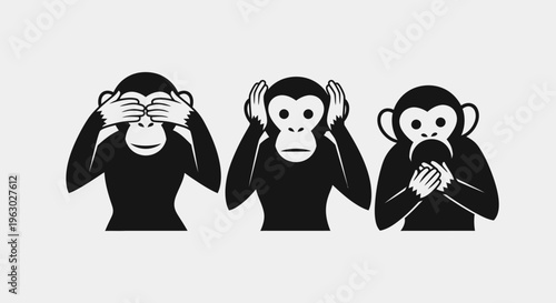 Three Wise Monkeys See No Evil Hear No Evil Speak No Evil.