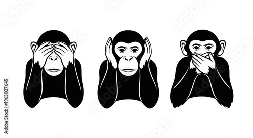 Three Wise Monkeys See No Evil Hear No Evil Speak No Evil.