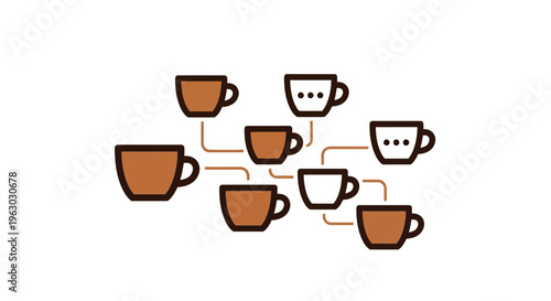A group of connected coffee cups.