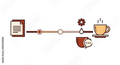 Flat design workflow automation concept.