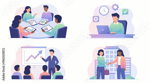 Work Life Balance Concept Remote Work Hybrid Lifestyle Surreal Business Vector