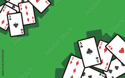 ダイナミックなカジノ風トランプフレームイラスト