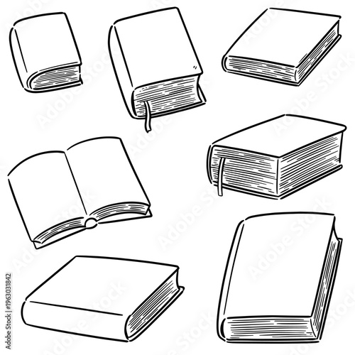vector set of book cartoon