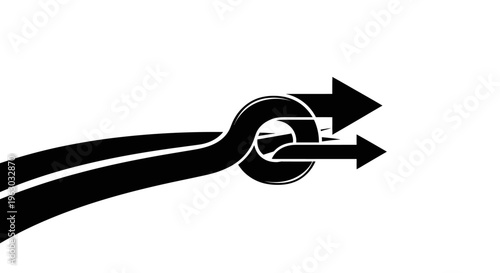 Black Arrows Intertwined in a Loop Symbolizing Complexity.