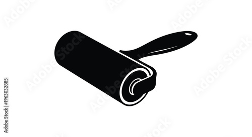 A black lint roller depicted in a striking clean silhouette