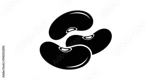 Black Beans Graphic Illustration Simple Icon.