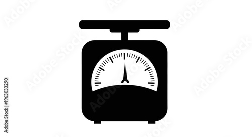 Black Silhouette of a Vintage Kitchen Scale.