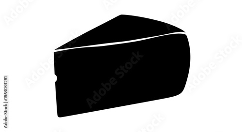 Simple Black Silhouette of a Wedge of Cheese.