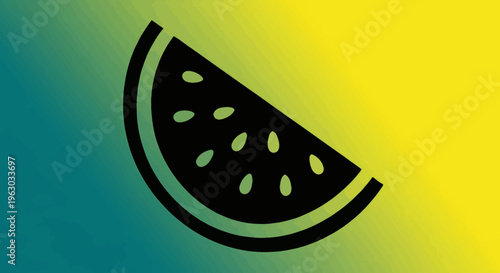 Stylized Slice of Watermelon with Seeds.