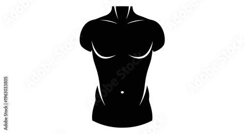 Silhouette of a Muscular Male Torso.