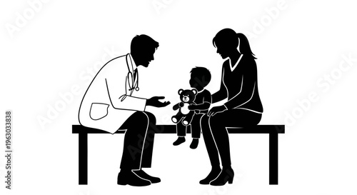 Doctor Mother Child Teddy Bear Consultation.