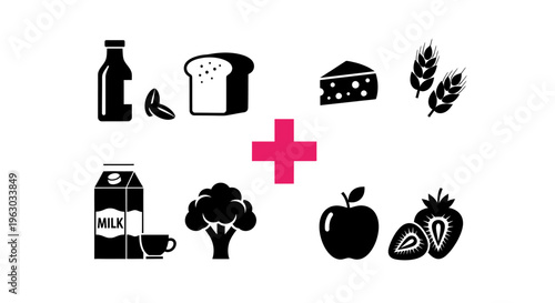 Healthy Food Choices Combination for Balanced Diet.