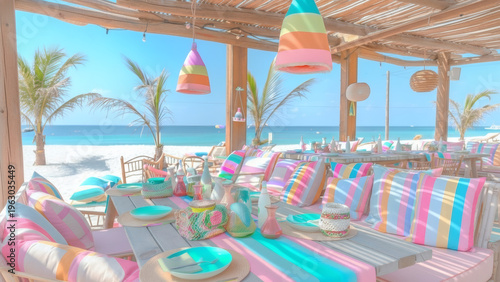 Tropical Pastel Paradise Beach Lounge