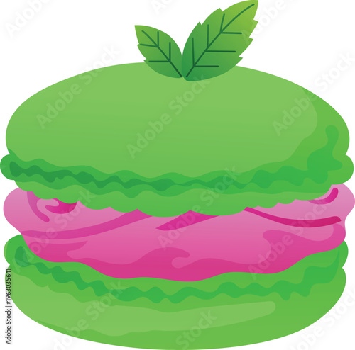 green matcha macaroon traditional snack