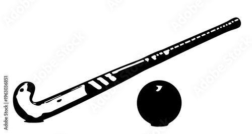 Hockey Stick and Ball Vector
