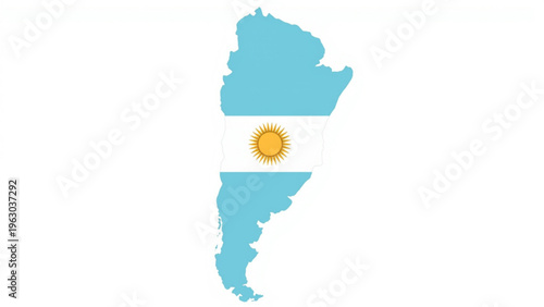 Argentina Flag Sun Map Style