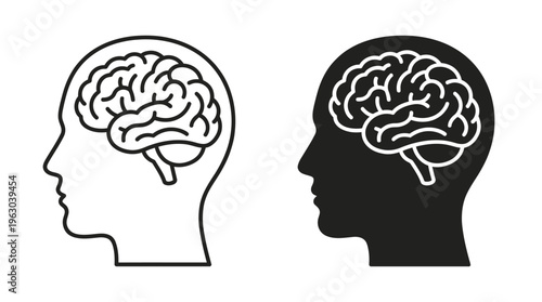 Machine learning icon set. Vector graphic illustration.
