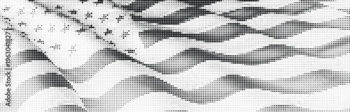 Dithered Waving American Flag Halftone Monochrome Texture