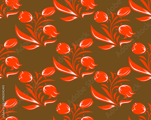 Abstract ethnic flowers pattern design for background or Wallpaper.