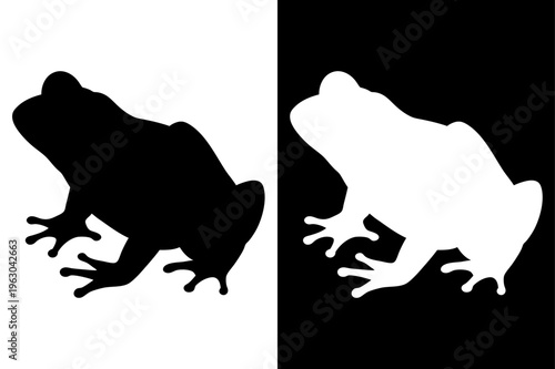 Frog Icon Vector Illustration. Funny Silhouette Black White Design