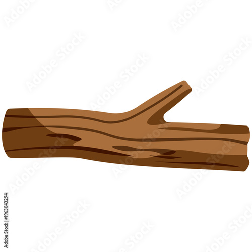 Thick dry brown branch log, natural wood, forest resource, organic, timber element.